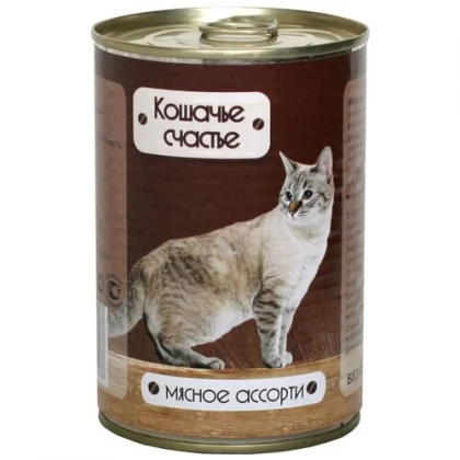 Кошачье счастье для взрослых кошек с мясным ассорти (410 гр) арт. 101788350463 купить в Дзержинске недорого, цена 208 руб. в интернет-магазине